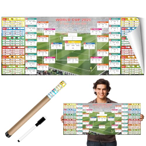 2026 World Cup Schedule Poster – Extra Large 43.31"x17.72" Waterproof