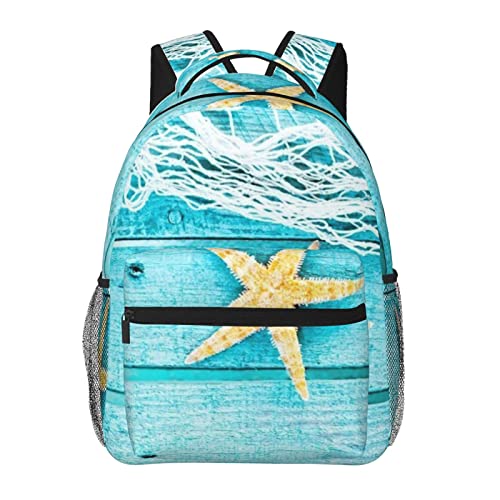 Grand sac à dos ordinateur motif étoile de mer pour voyage