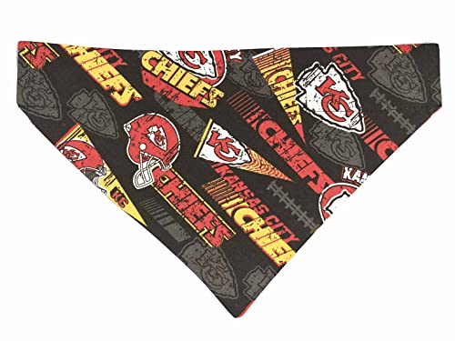 Chiefs Red Large Logo Football Pet No-Tie Dog Bandana Slips Onto The Collar #TOP1
