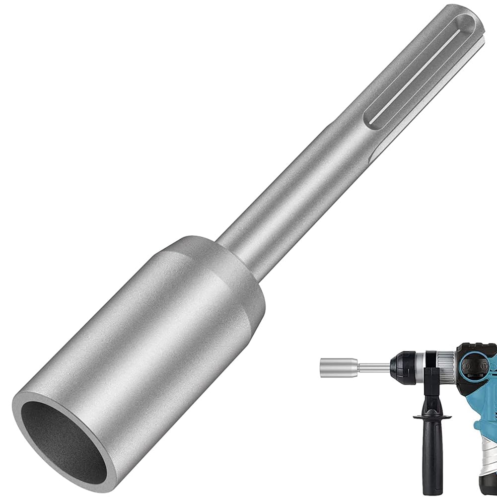 qimoi SDS-Max Ground Rod Driver, 30mm Heavy Duty Steel Drill Bit Driver,for RotaryHammer Drill Grounding Rods (1.18 in)