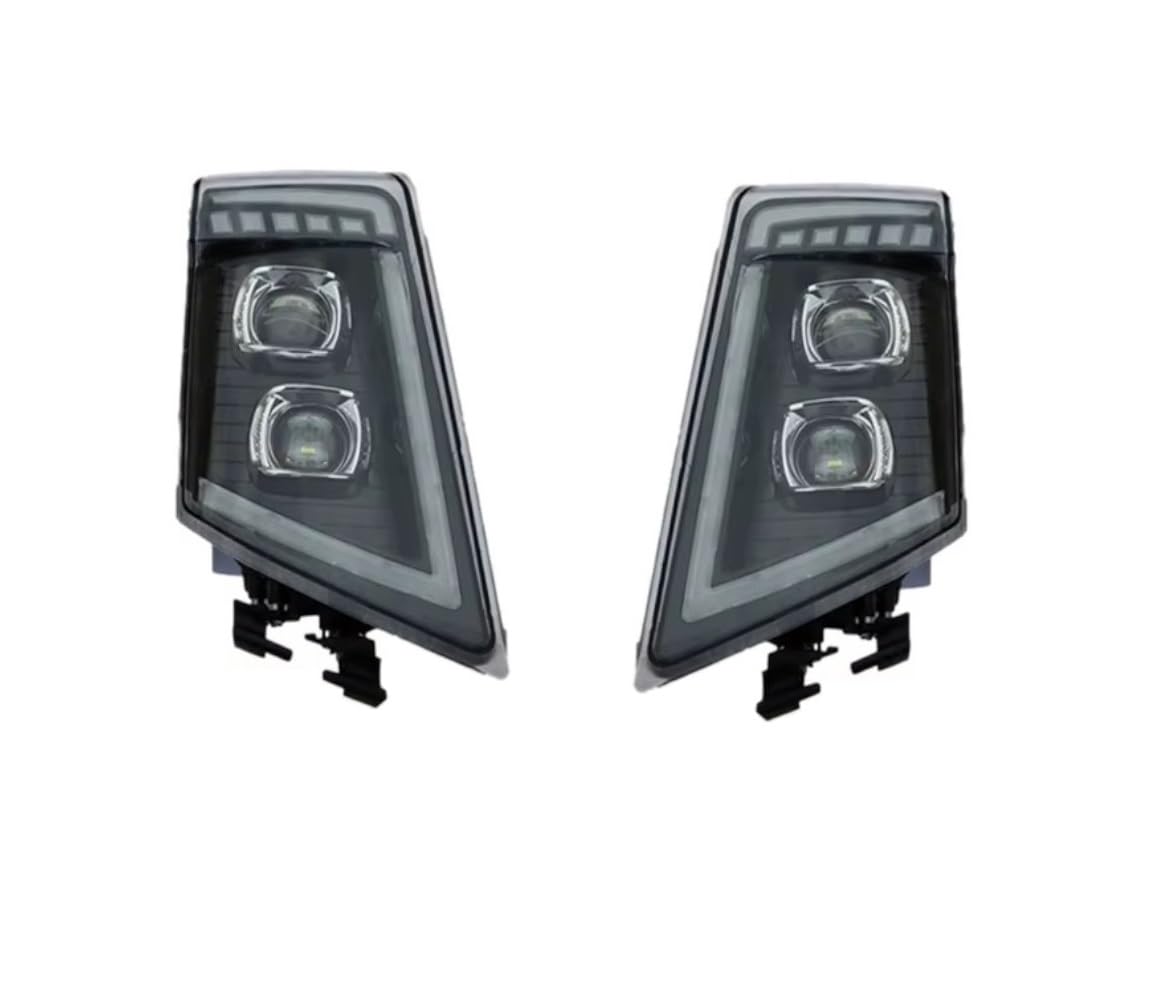 2 przednie reflektory Full LED 24 V z kierunkowskazem do jazdy dziennej DRL z lewej i prawej strony, specjalne dopasowanie, kompatybilne z Volvo FH13 FH16 FM460 FH500