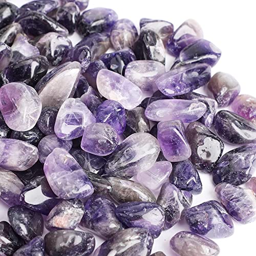 Natural Amethyst Crushed Stone 200 g Crystal Debris Purification Stone About 85 Pieces Garden Fish Tank Decoration Landscape Flower Bed Vase DIY Home Decoration (Purple)