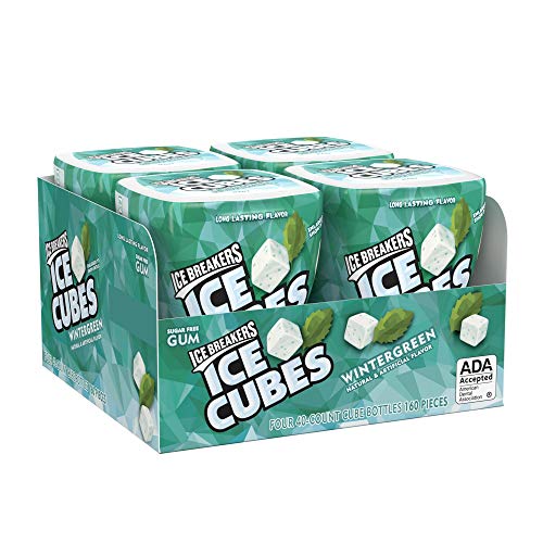 Image of Ice Breakers Ice Cubes Sugar-Free Gum (Wintergreen, 40 Counts) - Pack of 4