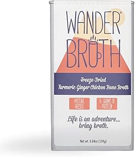Freeze-Dried Organic Turmeric Ginger Chicken Bone Broth, 12 Serving Bulk Container, 14g Protein, Paleo & Keto Friendly …