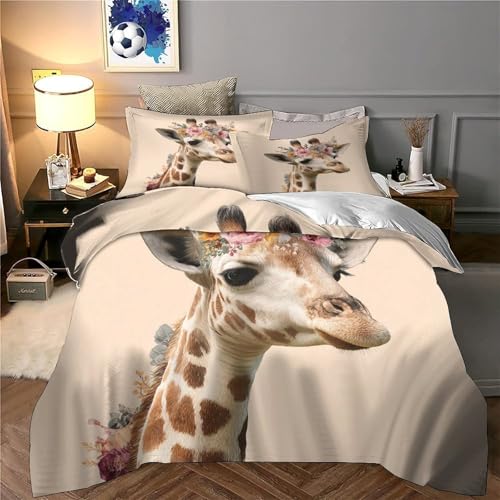 Housse de couette girafe anti-acarien et douce contre les allergies