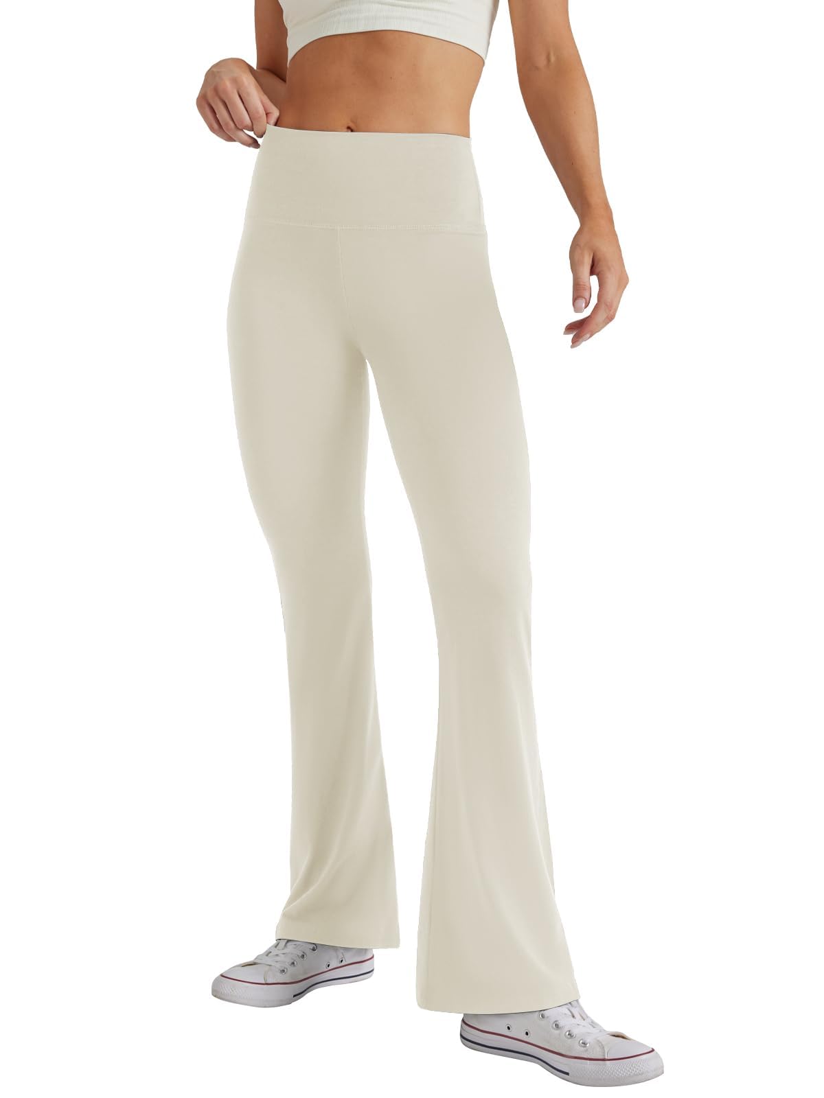 Glacspyg Yoga Pantalons Femme Taille Haute évasée Entraînement Abdominal Stretch Casual Running Pantalons
