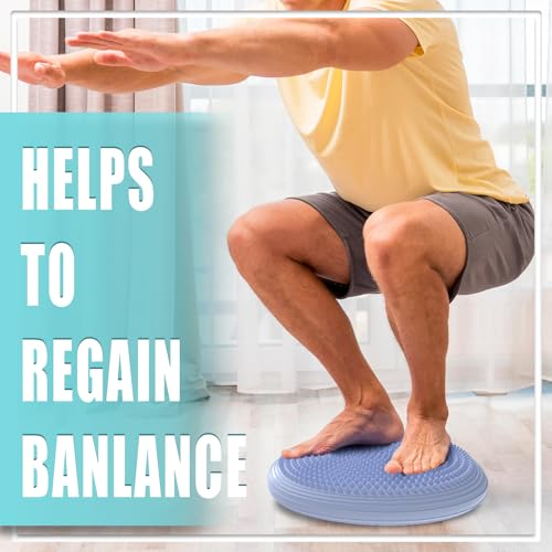 GLOSKIN Balance Kissen Mit Pumpe, Durchmesser Von 34 cm, Balancekissen, Orthopädischer Gleichgewichtskissen, Bürokissen, Yoga -Sportkissen, Luftkissen für Massage