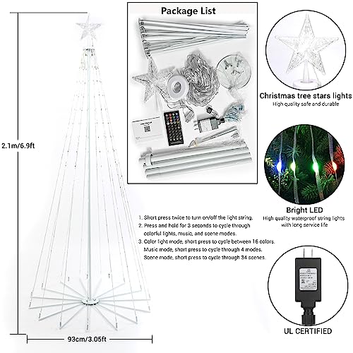 Joomer HYS-PUL0502500-BESL13 Christmas Tree Star Lights,7Ft 295Led Smart Color Change Christmas Lights thumb #6