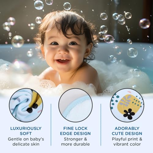 Image of Mee Mee Hooded Baby Bath Towel for New Born | Wash Cloth, Quick Absorbent, Can be Used for Baby Swaddling, Extra Soft Cotton Towels for Kids /Toddlers /Infants /Babies, Pack of 1, (Blue Rain) 80X80 CM
