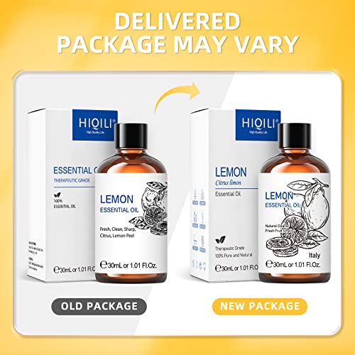 Hiqili Lemon Essential Oil 1 Fl Oz, 100% Pure Undiluted Lemon Oil For Cleaning, Soaps, Candles, Diffuser, Aromatherapy, Massage, Skin & Hair Care - 30Ml #TOP7