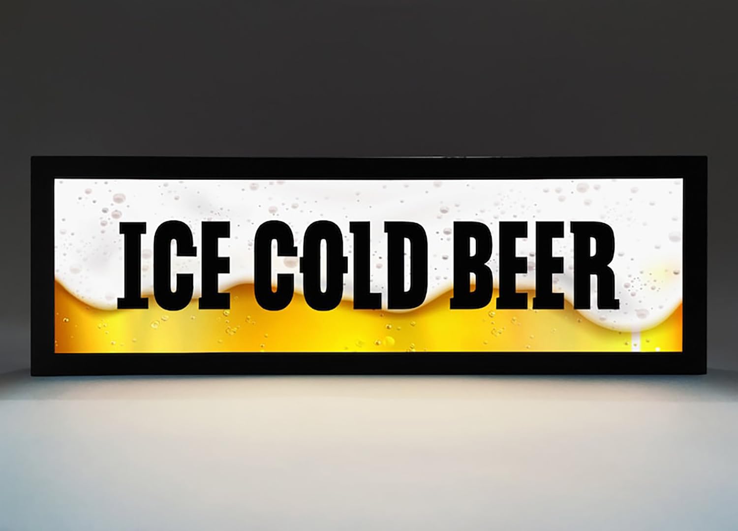 ICE COLD BEER RGB LED Neon Lightbox with Remote Control Professional Studio Podcast Radio Lights Sign for Cinema Cafes Home Wall Decor USB Powered