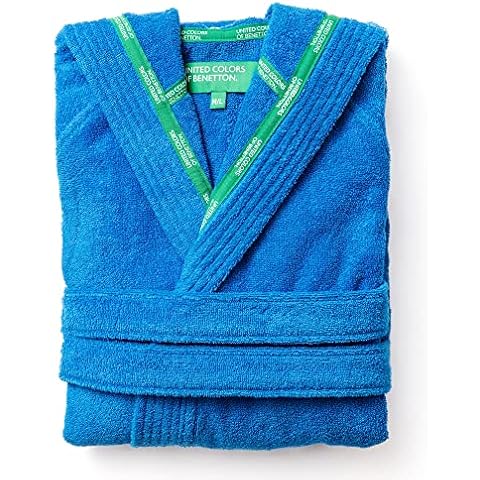 Albornoz de Algodón con Capucha Benetton Rainbow Talla L/XL Azul Cover