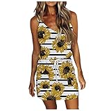 Abito da donna, mini abito estivo, a vita alta, vintage, retrò, da cocktail, scollo a V, senza maniche, con stampa casuale, tinta unita, per feste, mini abito sexy con ricamo a farfalla, camisole, corto, con spalline sottili, linea ad A, per il tempo libero, lungo al ginocchio, motivo floreale boho, collo a U, elegante, lungo, da spiaggia, da festa, da sera, da festa, lunghezza al ginocchio, stampa sfumata. Abito casual Abito da spiaggia a maniche corte con spalle scoperte, da sera, mini
