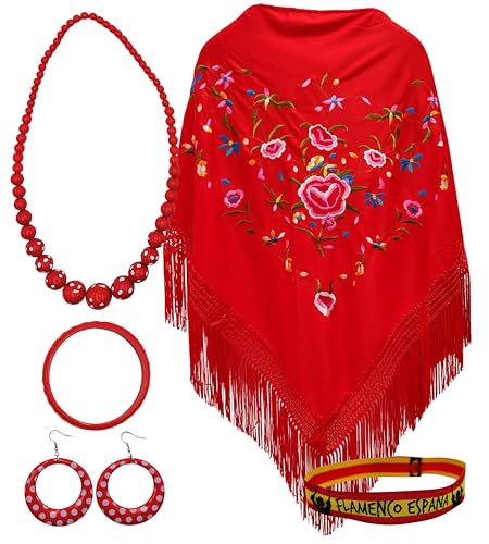 Châle de Manille brodé avec bracelet pour tenue evenement et fetes de style