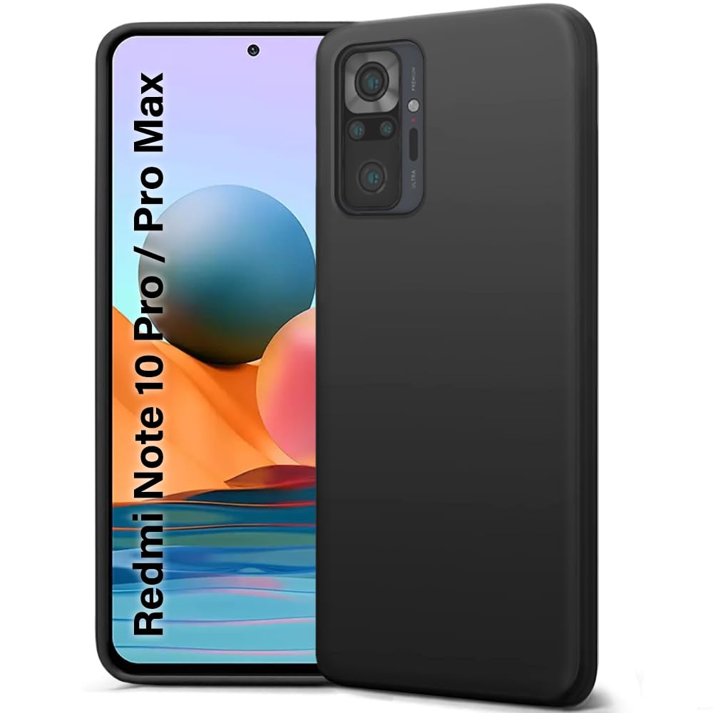 TheGiftKart Liquid Silicone Back Cover Case for Mi Redmi Note 10 Pro/Pro Max | Soft Micro-Fibre Lining Inside | Camera Protection Bump | Shockproof Back Case for Redmi Note 10 Pro (Silicone, Black) (B0CSX7K23J) Amazon Price History, Amazon Price Tracker