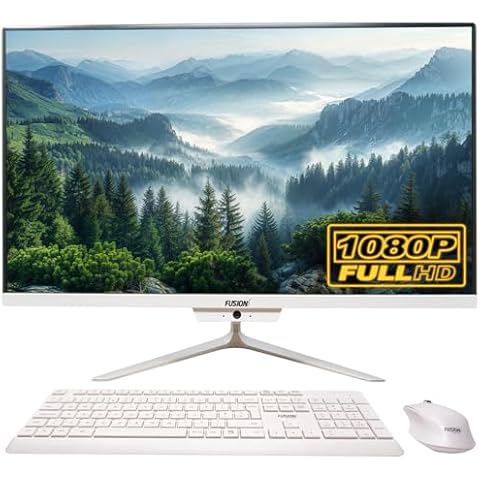 23.8" Full HD All-in-One Desktop Computer - Intel 13th Gen - Windows 11, 8GB RAM, 256GB SSD, Dual-Band WiFi, HDMI, USB 3.0, FHD IPS Display - AIO PC with Wireless Keyboard, Mouse, 2MP Camera Cover