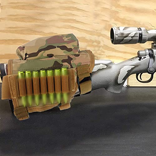 Rifle Buttstock, Rifle Stock Buttstock Pack Adjustable Tactical Cheek Pad Ammo Pouch With 7 Shells Holder For Hunting Shooting #TOP5