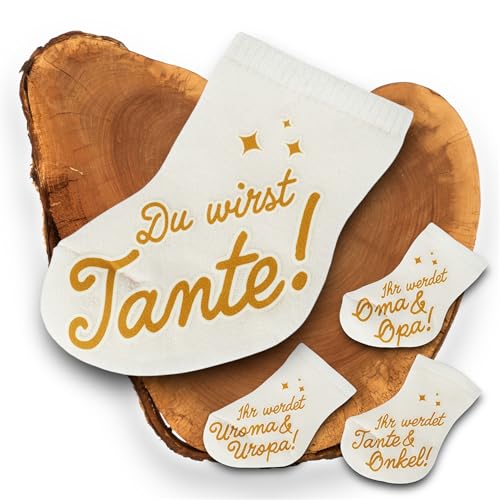 goldprintz I Du wirst Tante I Schwangerschaft verkünden I goldig bedruckte Babysocke I Wir bekommen ein Baby verkünden I Verkündung Schwangerschaft I Babyüberraschung I Babynews verkünden