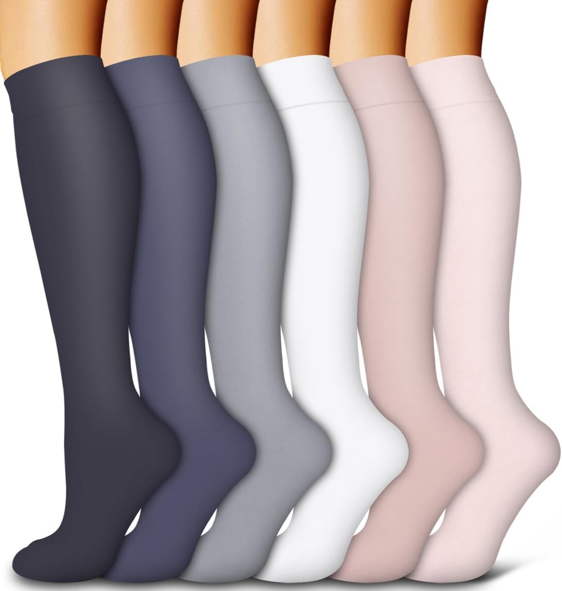 Compression Socks for Women and Men 15-20 mmHg 6 Pack Compression Stockings Circulation-Best Support for Medical,Running,Nursing,Athletic (A-Assorted-1, Large-X-Large)