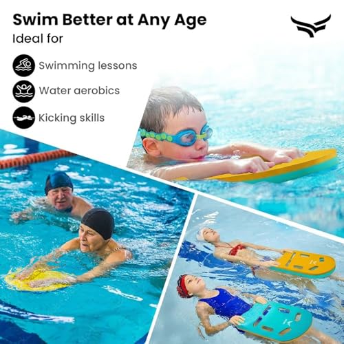 Image of VFK by Xtrim 25mm Extra Thick Swimming Kick Board, Swimming Floater for Adults & Kids, Kickboard for Beginners Training, Float Pad with All Holding Angles