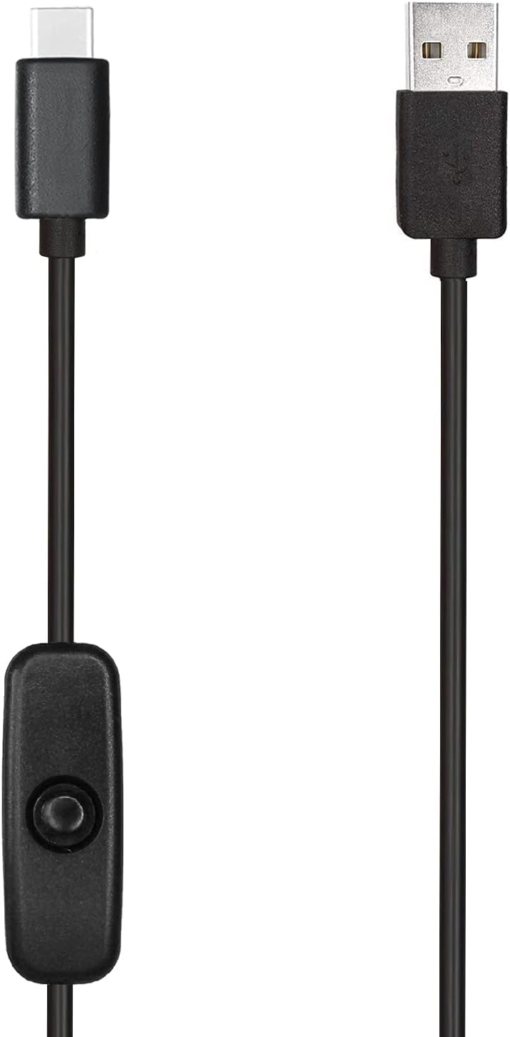 MakerSpotUSB 2.0 to USB C Extension Cable 5ft - 1.5m Long with On Off Click Button Power Switch e Compatible with Raspberry Pi4 Model B Samsung Huawei Smartphone Tablet