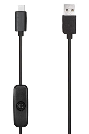 USB 2.0 to USB C Extension Cable 5ft - 1.5m Long with On Off Click Button Power Switch e Compatible with Raspberry Pi4 Model B Samsung Huawei Smartphone Tablet
