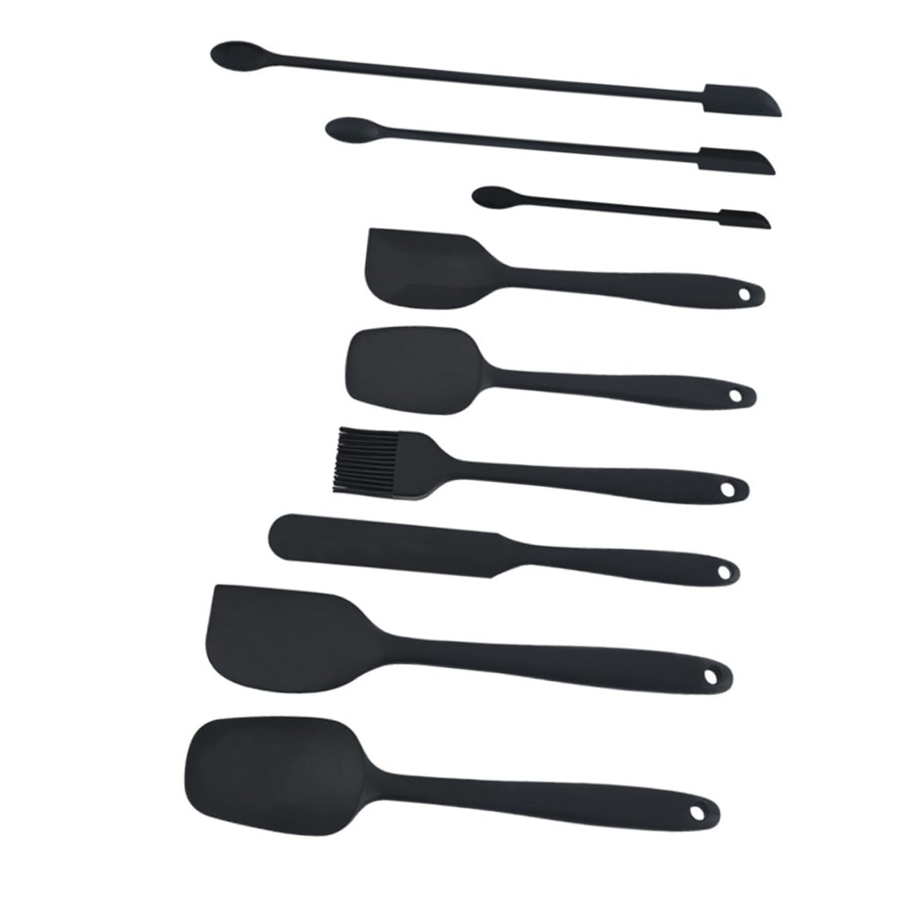 NOLITOY Espátulas de Silicona Utensilios de Cocina para Crema y Conservas Set de 9 Fáciles de Limpiar y Resistentes para Repostería y Cocina Diaria