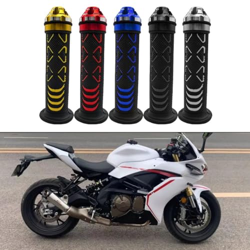 Tidevib LatoYard - 1 par de fundas de goma para manillar de motocicleta, color azul