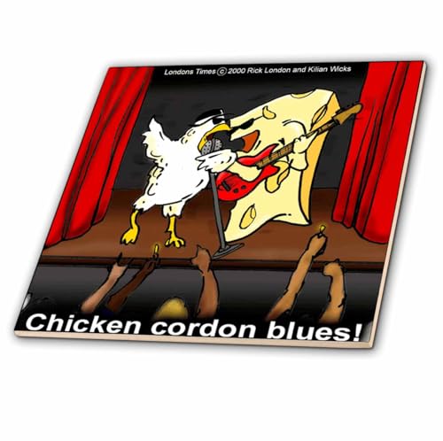 4 Inch Ceramic Tile - Chicken Cordon Blues Singer Funny Food Coffee Other Digestibles