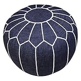 Tissu Jeans de qualité. Facile à rembourrer grâce à la fermeture éclair au bas du pouf.