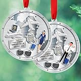 Personalisierter Name Flugbegleiter, Weihnachtsschmuck 2025, personalisiertes Flugbegleiter-Ornament, Geschenk für Frauen, Männer, Tochter, Sohn, Freunde zum Geburtstag, einzigartige Flugbegleiter
