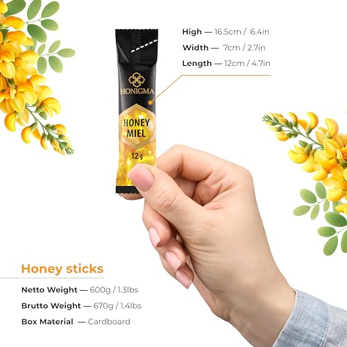 Paquete HONIGMA Miel de Acacia 50 barras y 250g cruda miniatura 4