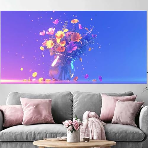 DIY Peinture Diamant Fleur 5D Kit Broderie Strass Grand Format Crystal Art de Luxe