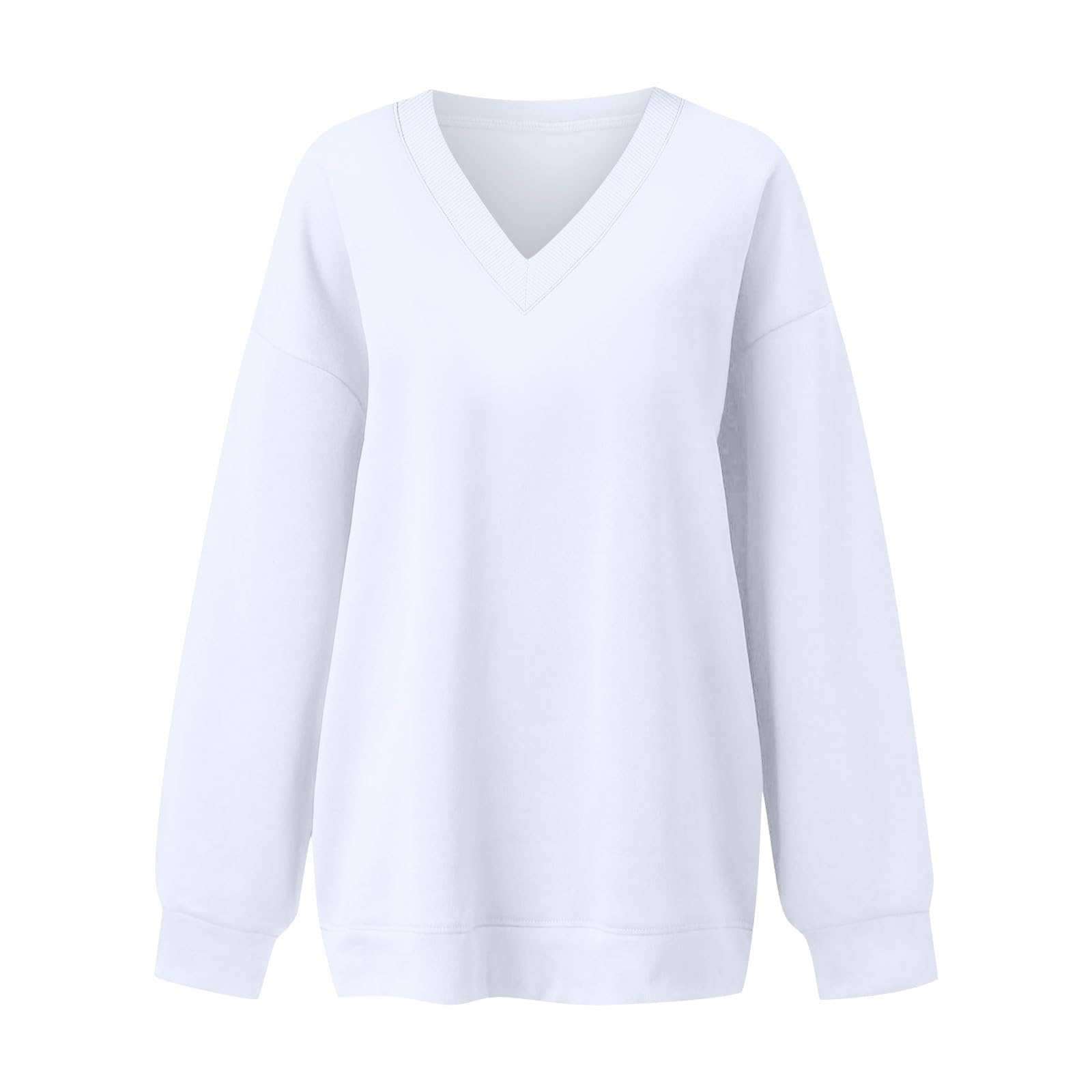 Sudadera Mujer,Sudadera de Mujer de Gran tamaño con Cuello en V, Manga Larga, Elegante, Informal, Bonita, Deportiva, sin Capucha