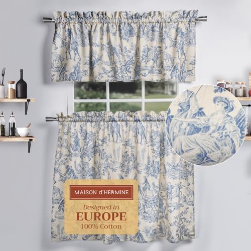 Maison d' Hermine Kitchen Curtains Sets for Windows 100% Cotton