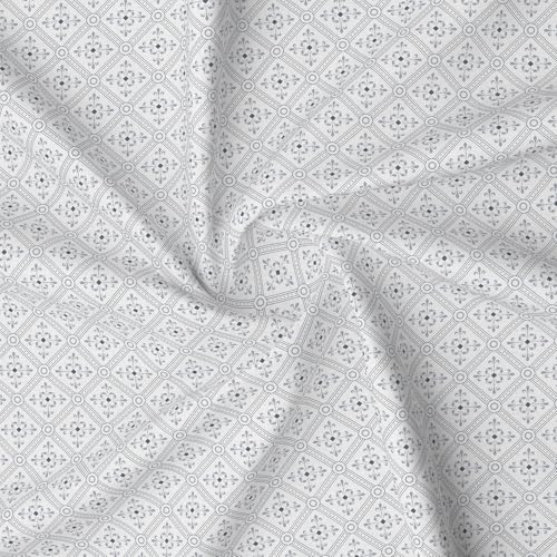 Image of Layers 100% Cotton Bedsheet for King Size Bed | Lumina Floret Collection | 144 TC Soft & Breathable | Printed with 2 Pillow Covers | Wrinkle Free & Colorfast | 3 Piece Bedding Set - Grey & White