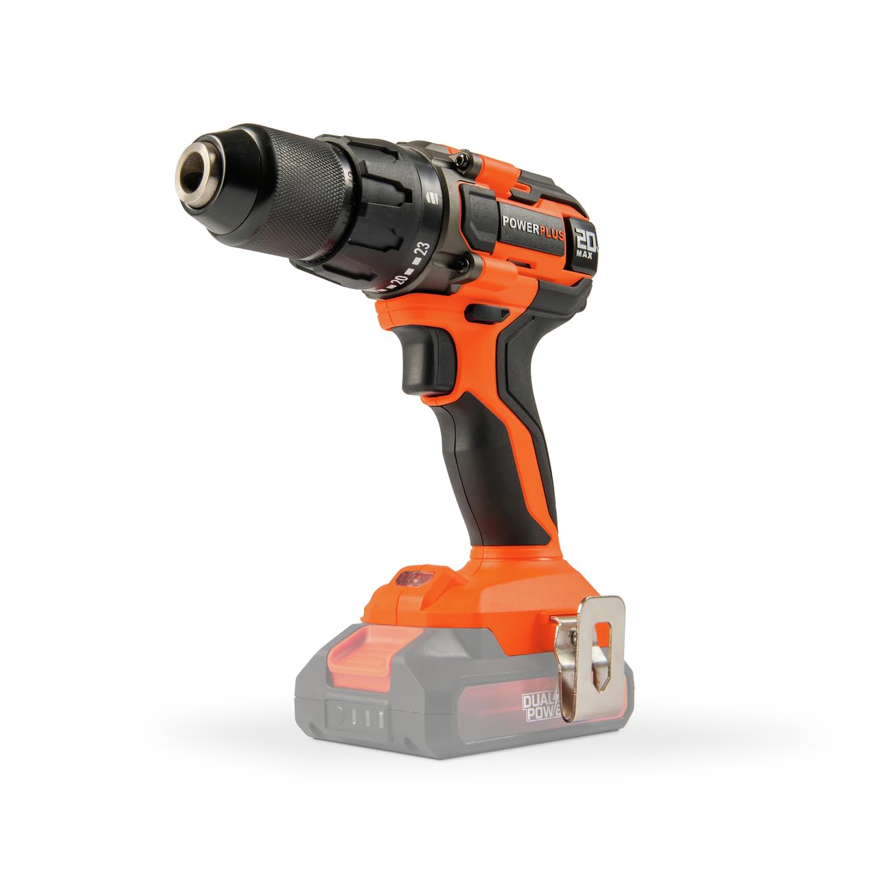 Wiertarka akumulatorowa Dual Power POWDP15100 - śrubokręt 20V, bez baterii litowo-jonowej 20 V, ładowarka, walizka na narzędzia