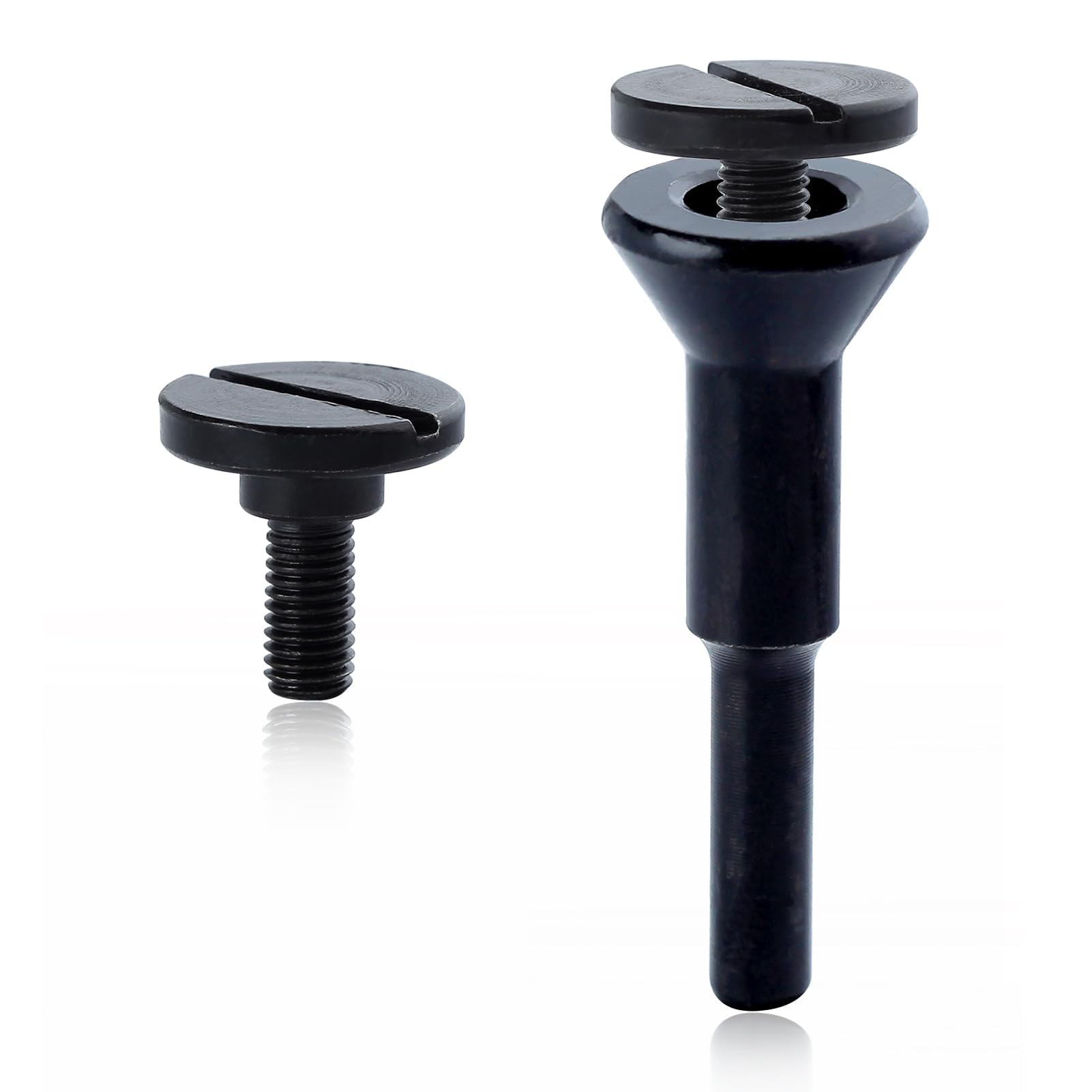 GOLD DEER 3/8" Arbor Hole 1/4" Stem Die Grinder Mandrel Kit - Carbon Steel Grit, Black, Compatible with Die Grinder