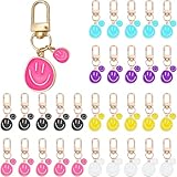 Daphilly 30Pcs Smiley Face Keychain, Cute Keyring for Classroom Prizes,Back to School Birthday Valentines Party Favors Gift, Goodie Bag Stuffers Supplies