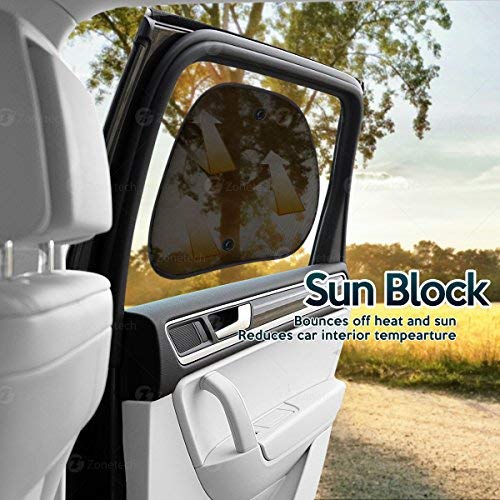 Zone Tech Mesh Side Window Sun Shades - 2-Piece Premium Quality Car Pop-Up Mesh Side Window Sunshade #TOP5