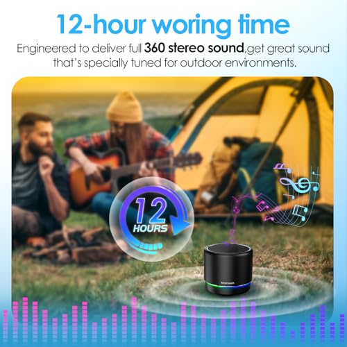 Image of Portable Bluetooth Speaker 5.4, Mini Speaker with Noise Reduction Mic,Black