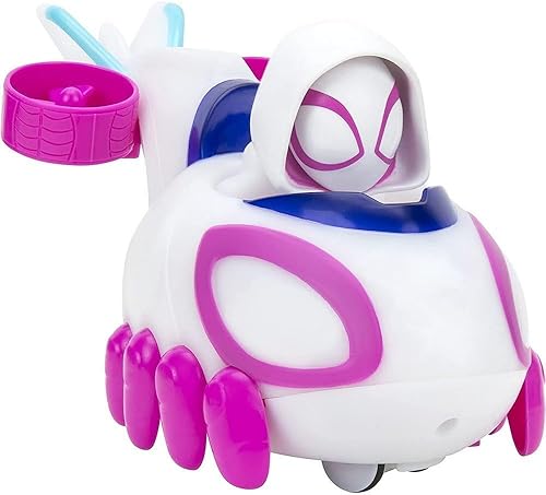 Miniatura 2 de Marvel Spidey and his Amazing Friends - Vehículo Ghost-Spider Glow N' Go Copter, 8 pulgadas, efecto de espectáculo de luces, sonidos, superhéroe