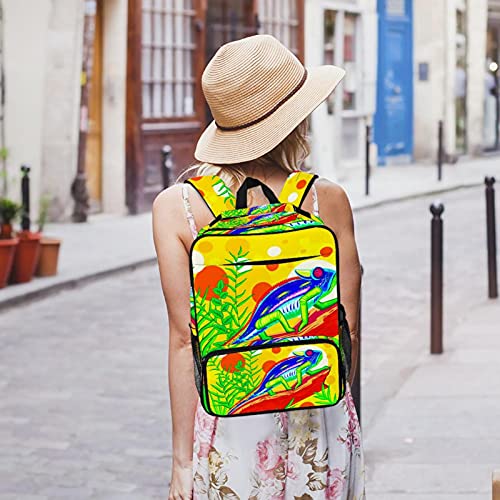 Sac à dos ordinateur portable et sac de travail tendance avec imprimé caméléon