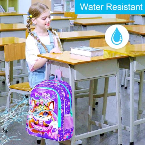 Image of CCJPX 3PCS Kids Backpack for Girls,16 inch Fox Ballet Preschool Backpacks Set, Cute Ballet Water Resistant Kindergarten School Bookbag for Elementary Kids Travel
