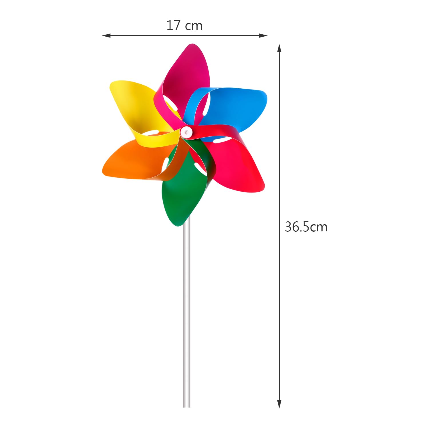 12-Pack Rainbow Pinwheels - Wind Spinners For Yard, Garden, Kids Parties, Pride, Birthdays