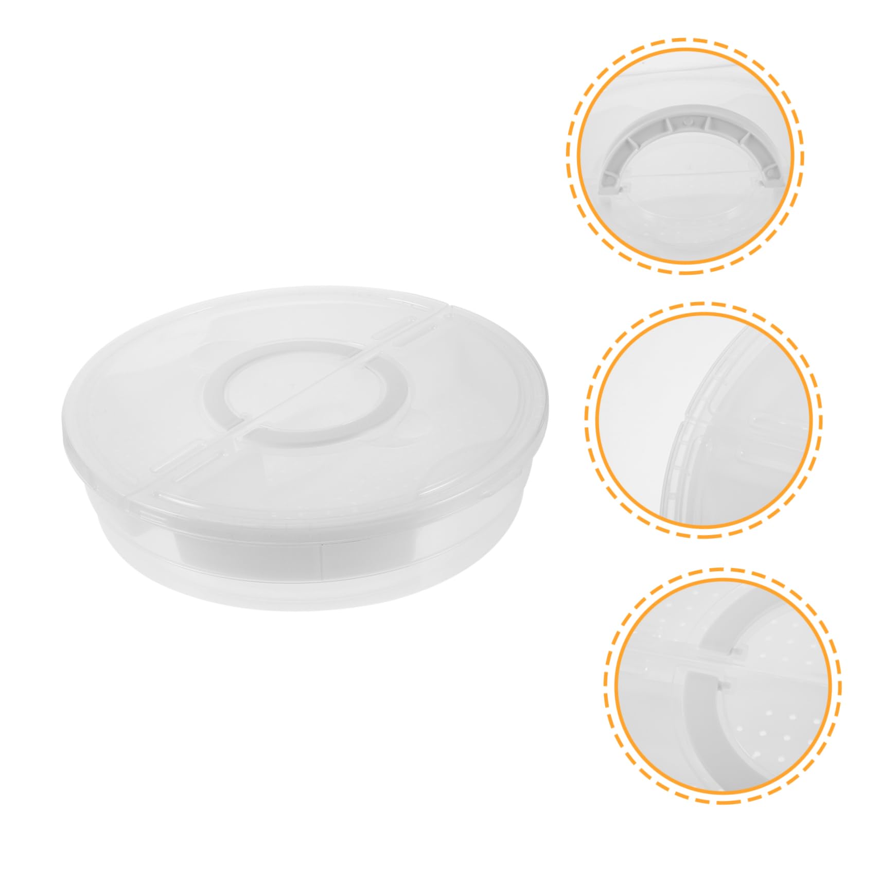 Unomor Pie Carrier Box Round Storage Box Handle Pie Case for Portable Desserts Tortilla Container Easy Wash