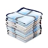 Soft Cotton Handkerchiefs for Men with Elegant Pattern in Assorted Color, 16 inches Large hankies, Pack of 12