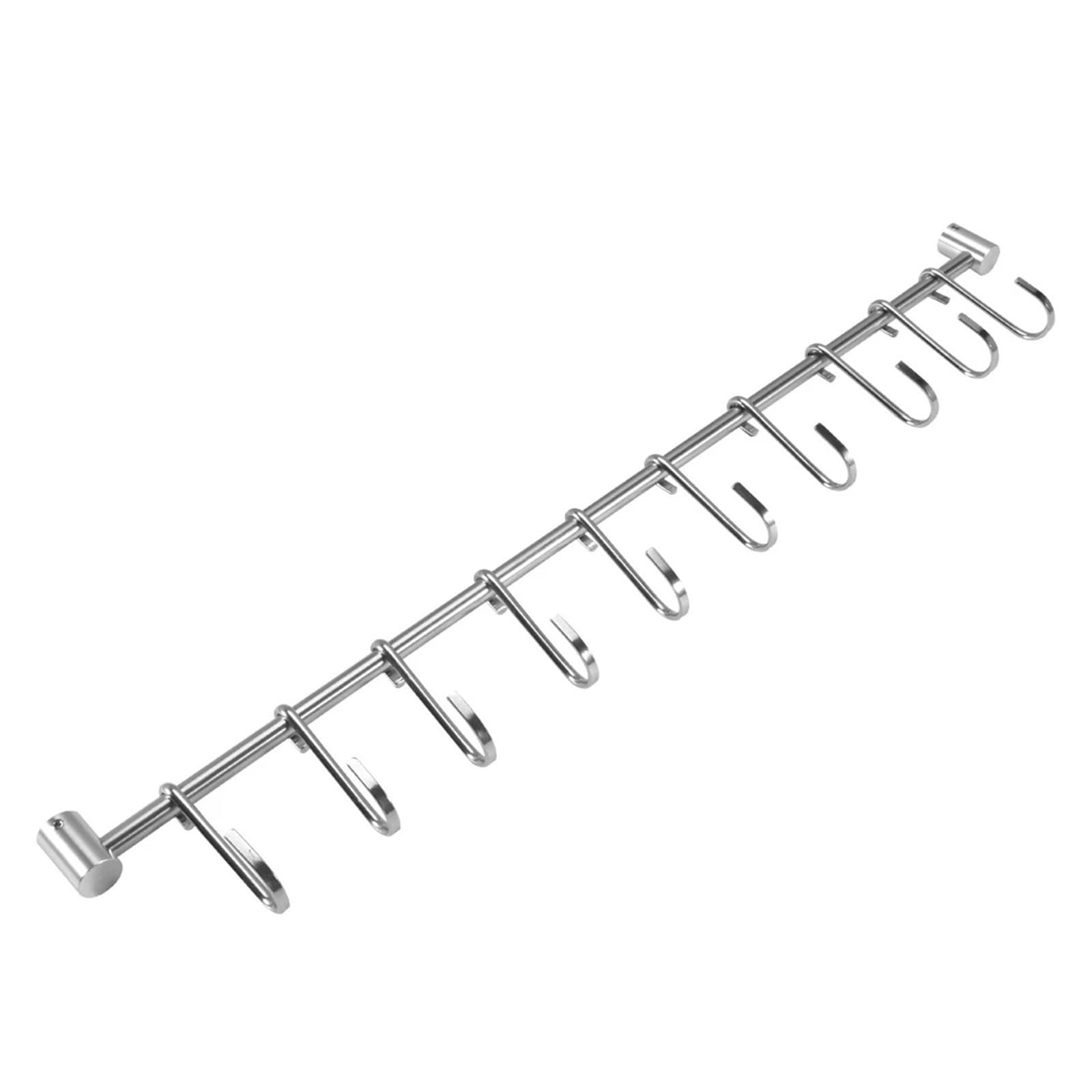 Percha para Utensilios de Cocina Estante colgante montado en la pared, ganchos de suspensión de una sola barra extraíbles de acero inoxidable, organizador práctico, muebles, olla de cocina, toalla