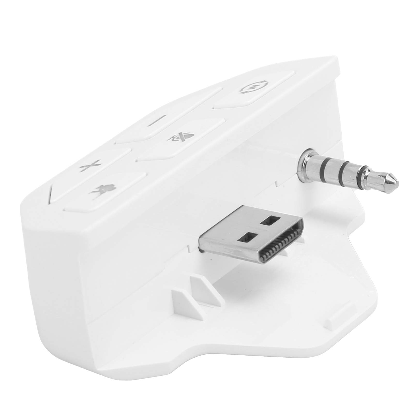Adaptateur de Casque Stéréo pour One, Convertisseur pour Casque, Amplificateur de Son pour Manette de Jeu avec Contrôle du Volume pour Chat Vocal et Mixage Sonore de Jeu (Blanc)