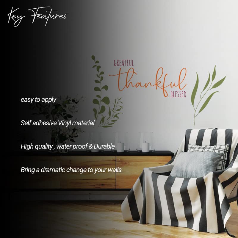 Image of Kotart - Nature Inspired Leaf and Quotes Printed Wall Decals - PVC Vinyl HD Wall Stickers for Living Room Bedroom Balcony and Garden Decor
